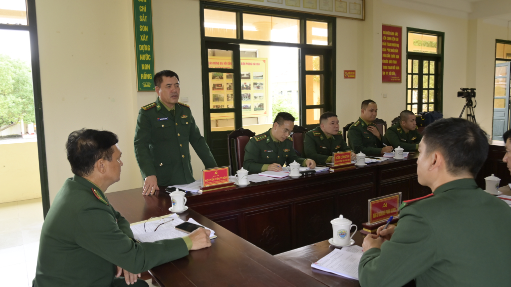 Đại tá Nguyễn Văn Thiềm, phát biểu tại hội nghị kiểm điểm của Đảng bộ Đồn BP Hải Hoà