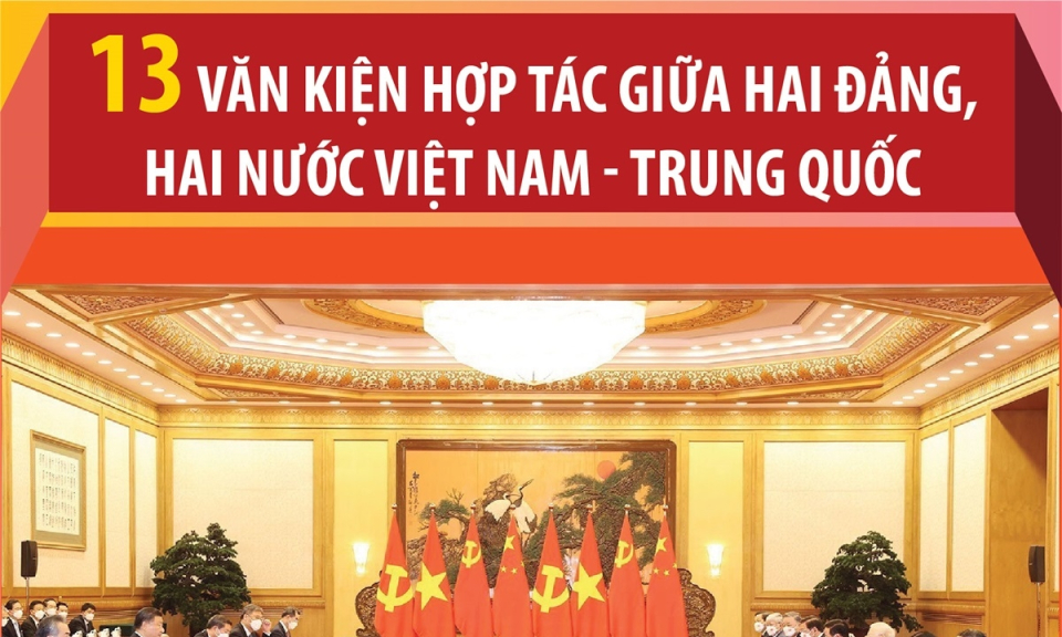 13 văn kiện hợp tác giữa hai Đảng, hai nước Việt Nam-Trung Quốc