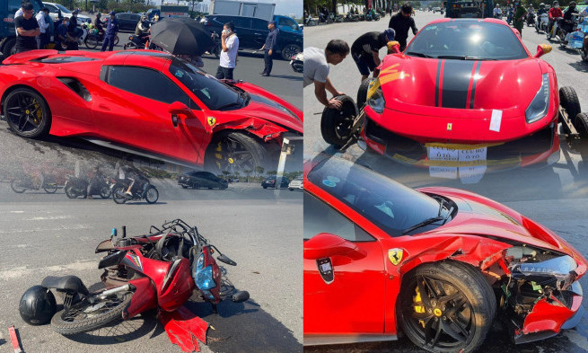 Tài xế Ferrari 488 va chạm xe máy khiến 1 người tử vong đã ra đầu thú