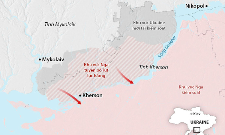 Ukraine tuyên bố giải phóng 41 khu dân cư ở tỉnh Kherson