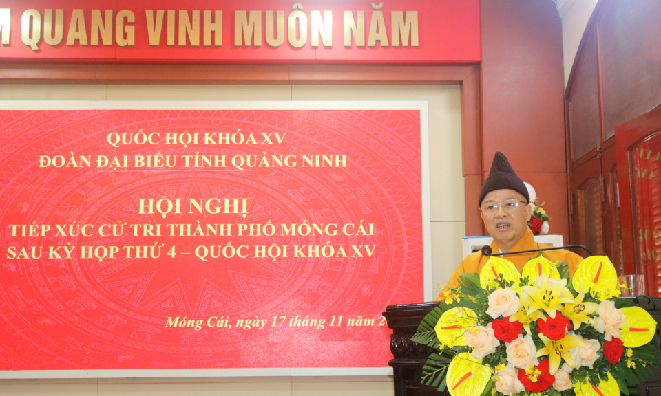 Đại biểu Quốc hội Thích Thanh Quyết tiếp xúc cử tri TP Móng Cái