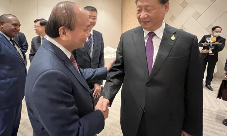 Chủ tịch nước Nguyễn Xuân Phúc gặp Tổng Bí thư, Chủ tịch nước Cộng hòa nhân dân Trung Hoa Tập Cận Bình
