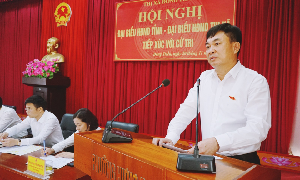 Phó Bí thư Thường trực Tỉnh ủy Ngô Hoàng Ngân tiếp xúc cử tri TX Đông Triều