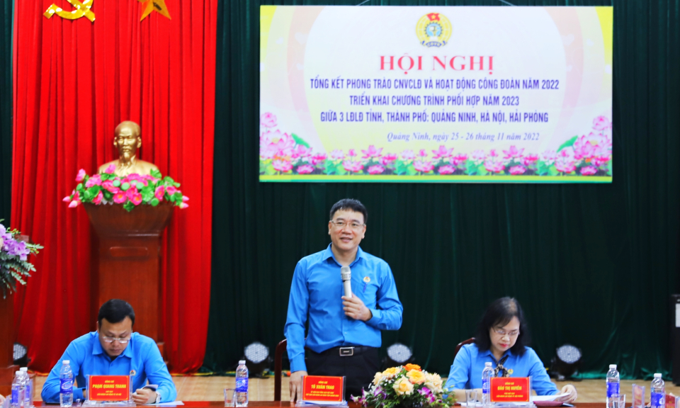 Liên đoàn Lao động 3 tỉnh, thành phố Quảng Ninh, Hà Nội, Hải Phòng: Phối hợp triển khai nhiệm vụ 2023