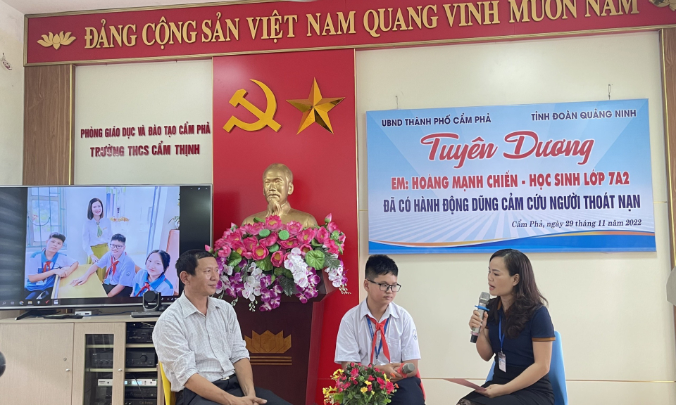 Hoàng Mạnh Chiến - cậu học trò dũng cảm cứu cụ ông trước mũi tàu hoả 