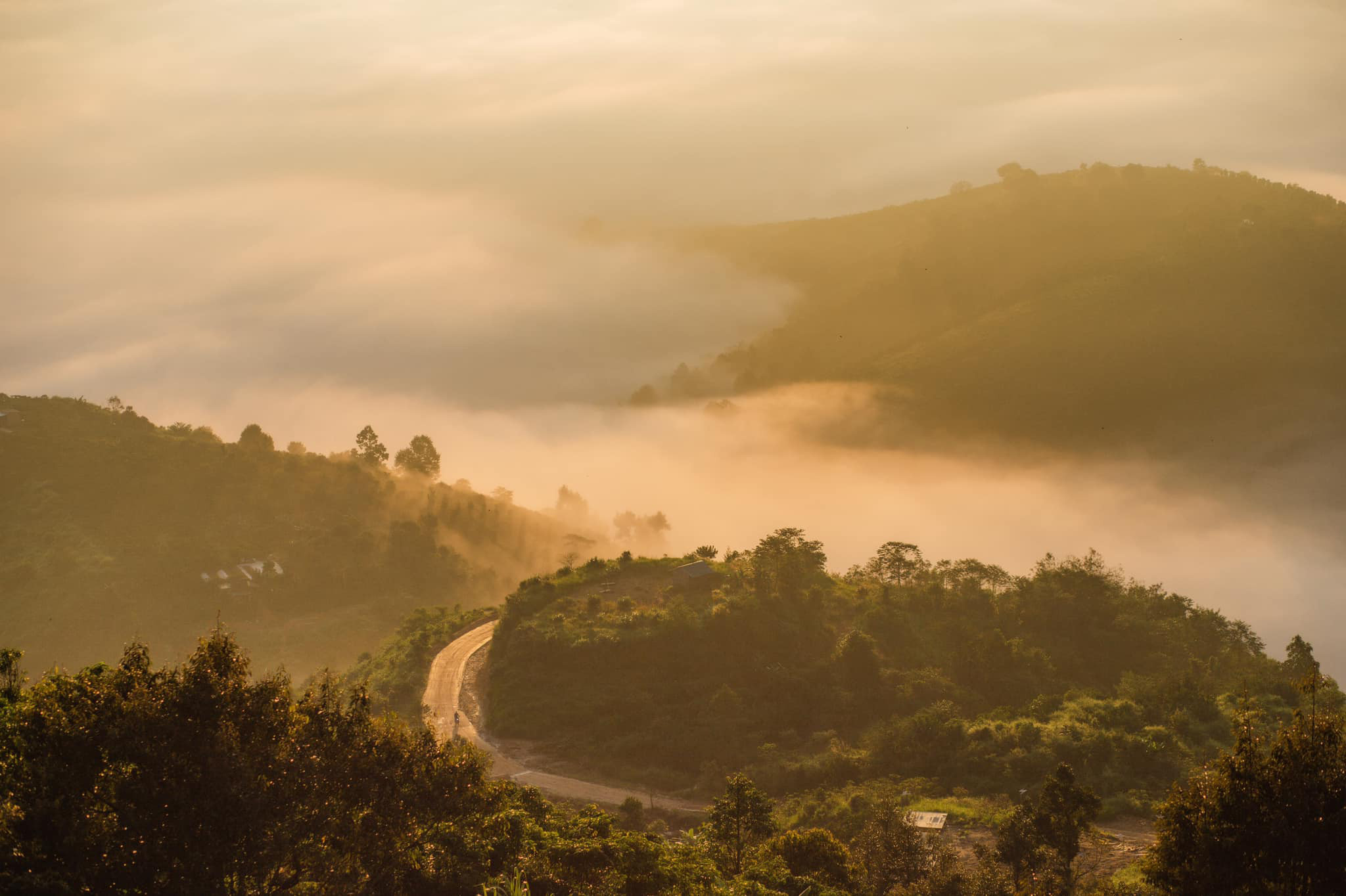 The lure of clouds in mountain pass near Da Lat