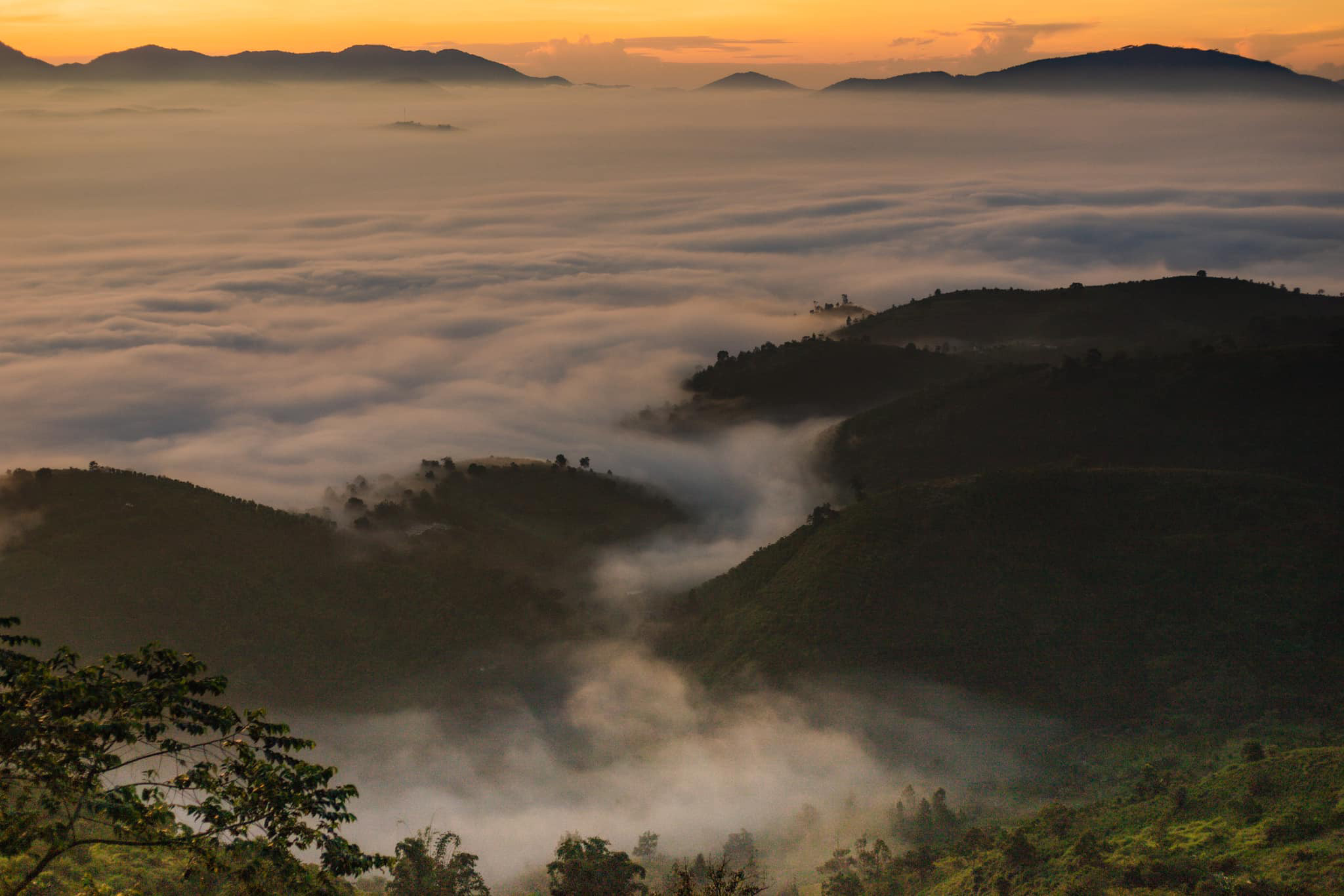 The lure of clouds in mountain pass near Da Lat