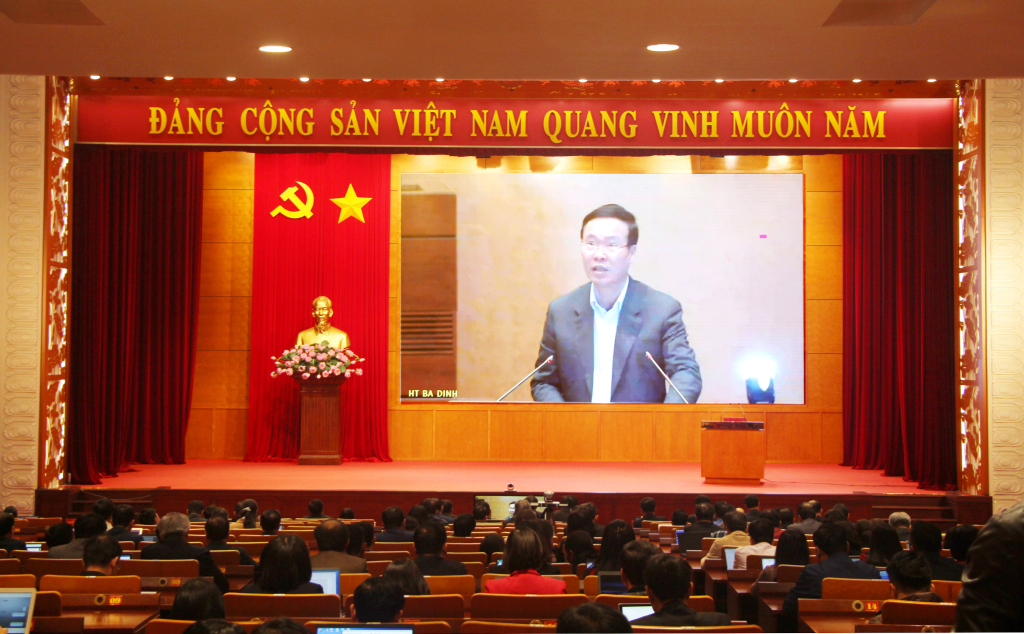 Đồng chí Võ Văn Thưởng, Ủy viên Bộ Chính trị, Thường trực Ban Bí thư, kết luận hội nghị.