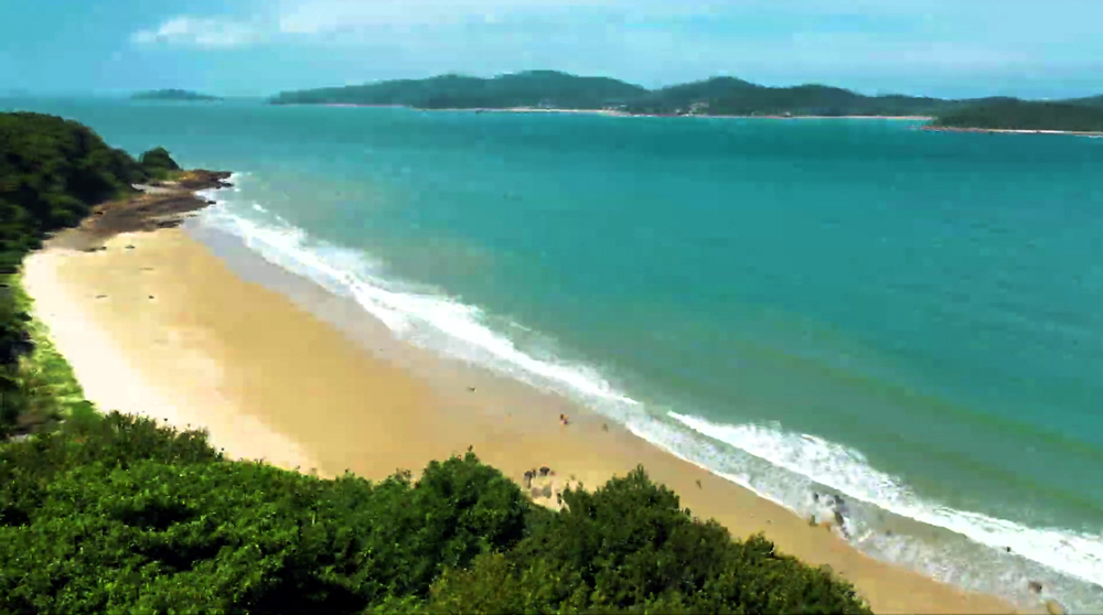 The aerial view of Vung Tien beach