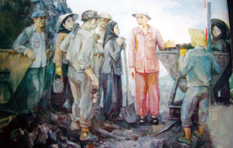 Tác phẩm “Bác Hồ về thăm mỏ Đèo Nai” của tác giả Nguyễn Hoàng.jpg