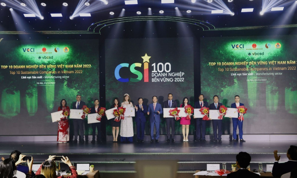 Vinh danh 100 doanh nghiệp bền vững Việt Nam 2022 