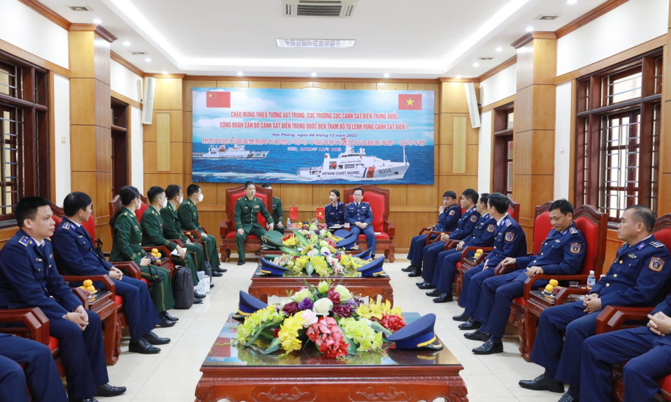Đoàn đại biểu Cảnh sát biển Trung Quốc thăm Bộ Tư lệnh Vùng Cảnh sát biển 1