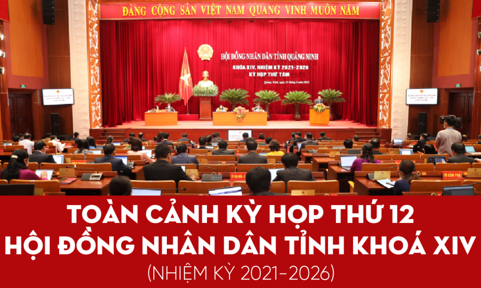 Toàn cảnh Kỳ họp thứ 12 Hội đồng nhân dân tỉnh khoá XIV nhiệm kỳ 2021-2026