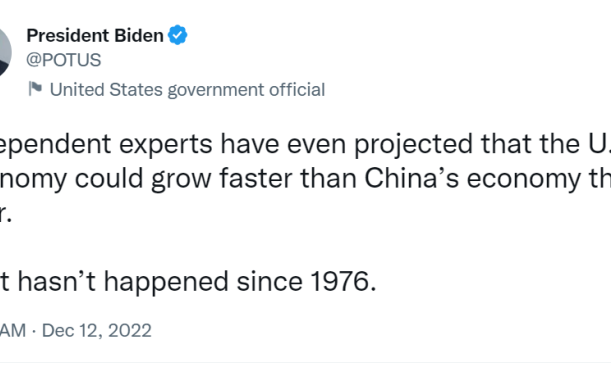 Ông Biden: Kinh tế Mỹ năm nay có thể tăng trưởng nhanh hơn Trung Quốc