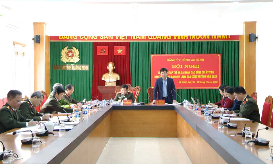 Phó Bí thư Thường trực Tỉnh ủy Ngô Hoàng Ngân dự hội nghị kiểm điểm của Ban Thường vụ Đảng ủy, lãnh đạo Công an tỉnh