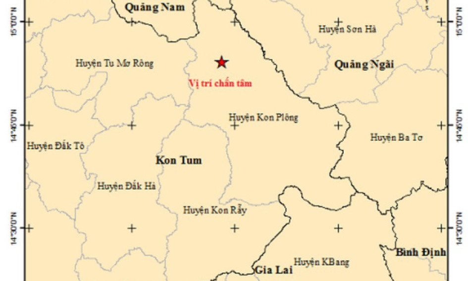 3 trận động đất liên tiếp ở Kon Tum