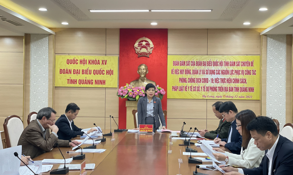 Đoàn ĐBQH tỉnh: Giám sát về huy động, quản lý và sử dụng nguồn lực phòng, chống dịch Covid-19