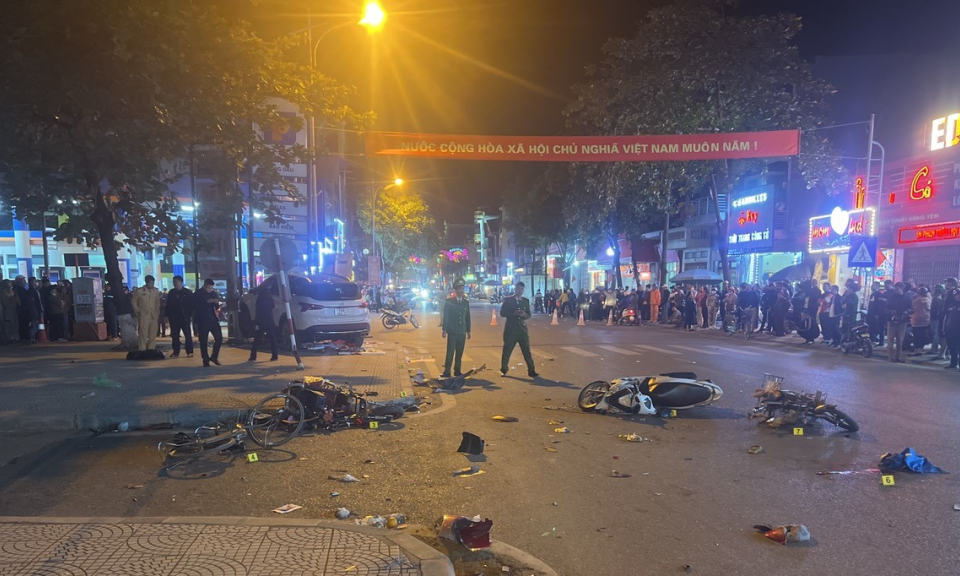 Ô tô đâm liên hoàn xe máy, xe đạp: 1 người tử vong, 5 người bị thương