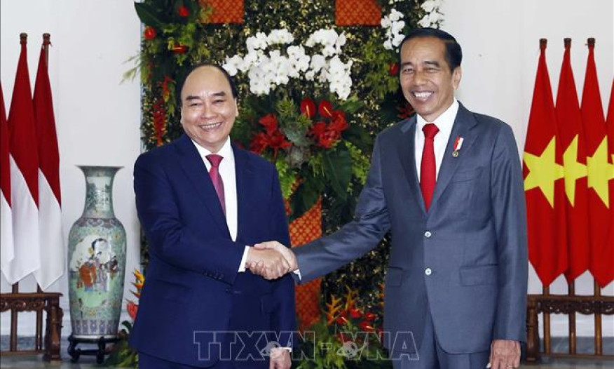 Chủ tịch nước Nguyễn Xuân Phúc hội đàm với Tổng thống Indonesia Joko Widodo