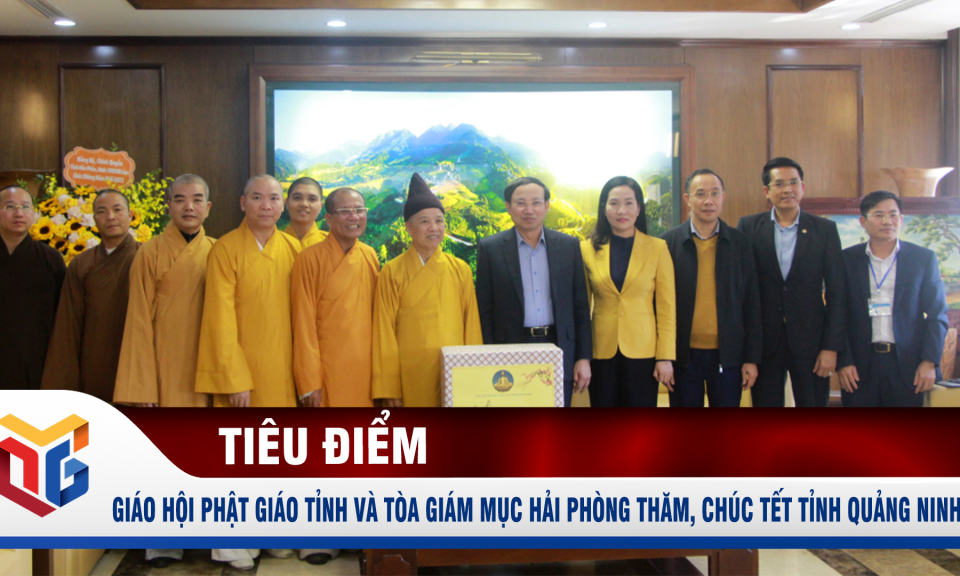 Ban Trị sự giáo hội Phật giáo tỉnh và Tòa giám mục Hải Phòng thăm, chúc Tết tỉnh