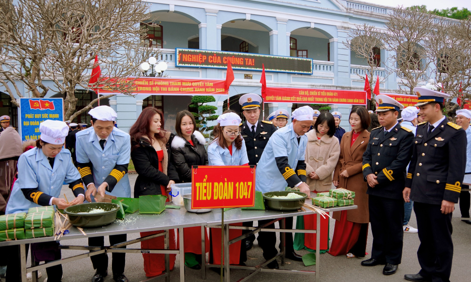 Lữ đoàn 147 tổ chức Hội thi bánh chưng xanh Xuân Quý Mão 2023