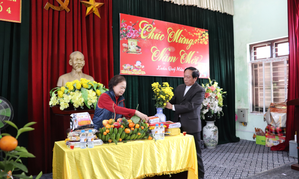 Trang hoàng Nhà văn hóa thôn, khu đón Xuân mới