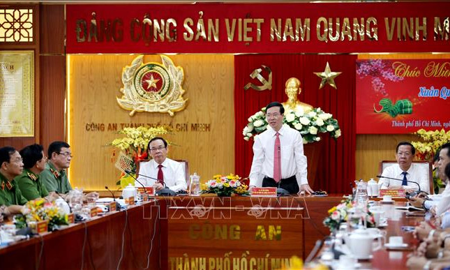 Đồng chí Võ Văn Thưởng thăm, chúc Tết các lực lượng Công an tại TP Hồ Chí Minh
