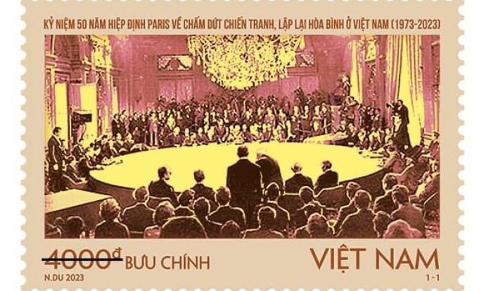 Phát hành bộ tem kỷ niệm 50 năm Hiệp định Paris 