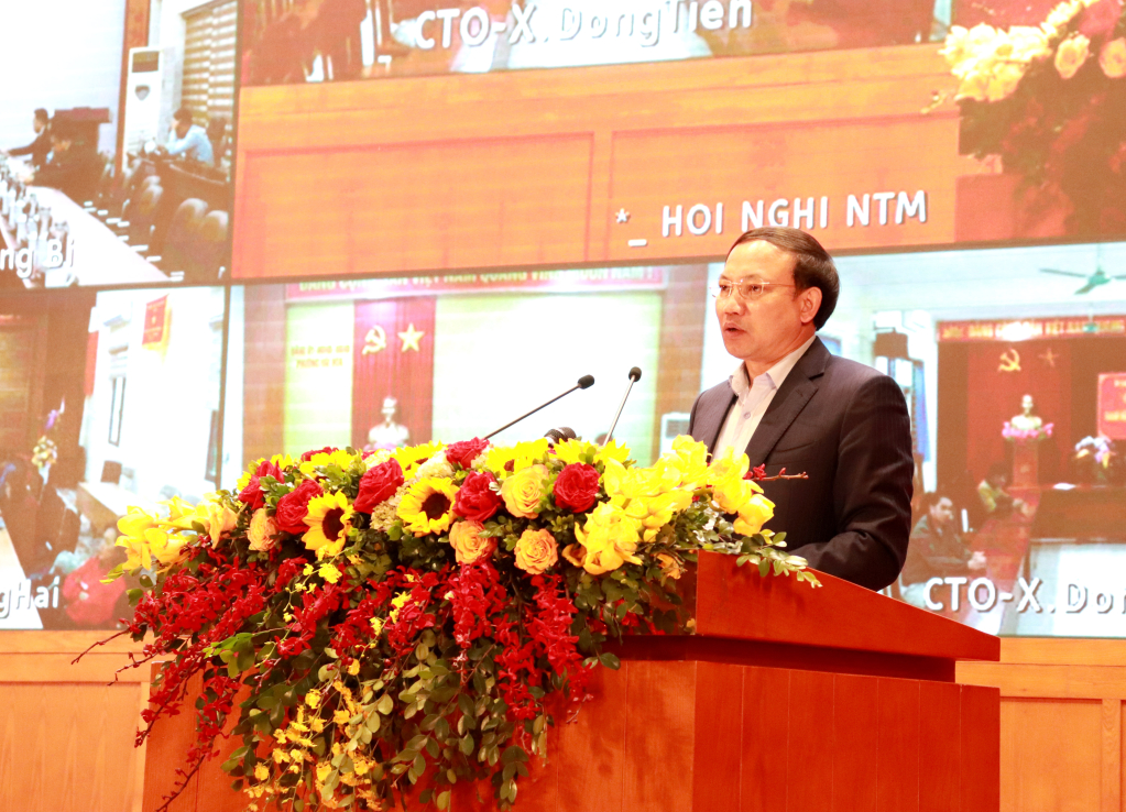 Bí thư Tỉnh ủy Nguyễn Xuân Ký phát biểu tại hội nghị.