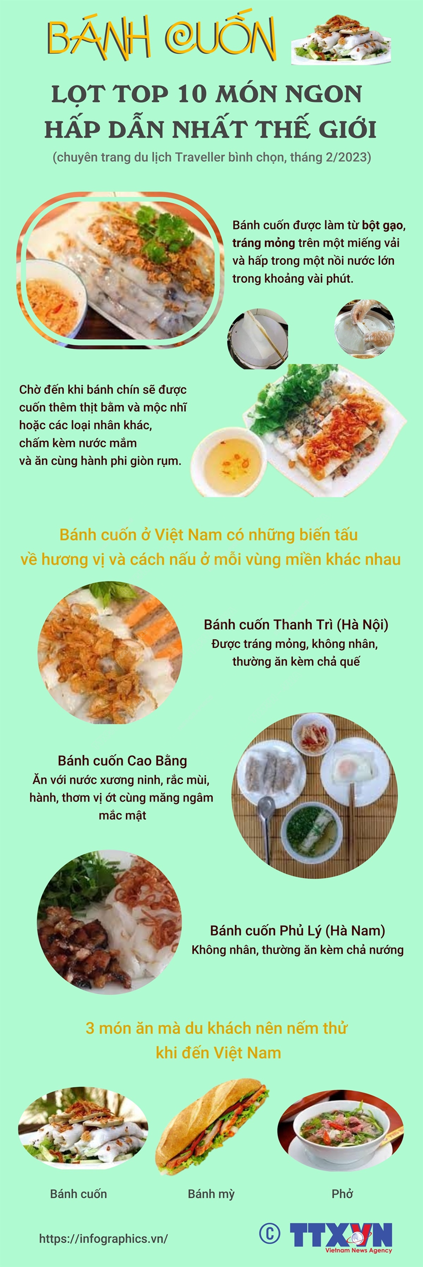 [Infographics] Banh cuon lot top 10 mon ngon hap dan nhat the gioi hinh anh 1