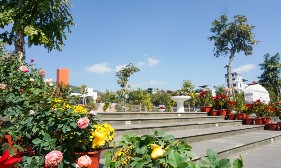 Peaceful scenery at Cam Pha park
