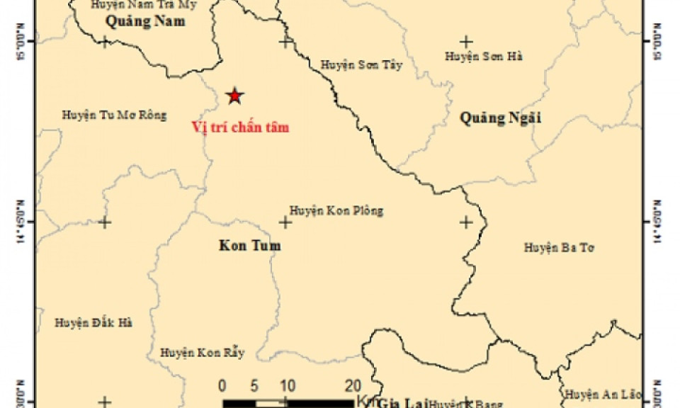 Liên tiếp 2 trận động đất xảy ra tại Kon Tum
