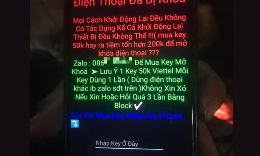 Cảnh báo mã độc tống tiền trên smartphone xuất hiện tại Việt Nam