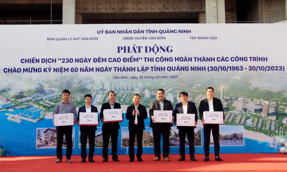 Vân Đồn phát động chiến dịch “230 ngày đêm cao điểm” thi công các công trình