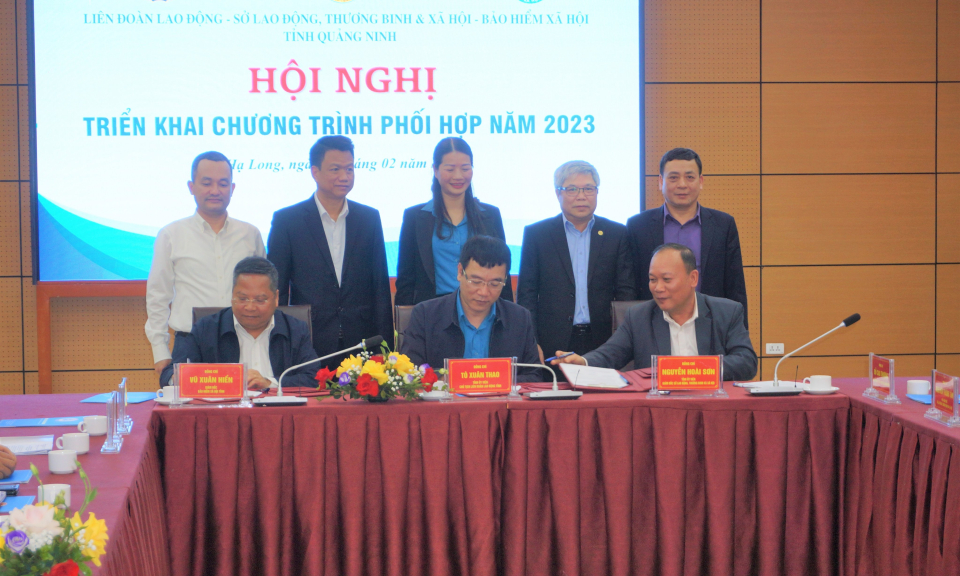 Triển khai chương trình phối hợp năm 2023 giữa LĐLĐ tỉnh với Sở LĐ-TB&XH và BHXH tỉnh
