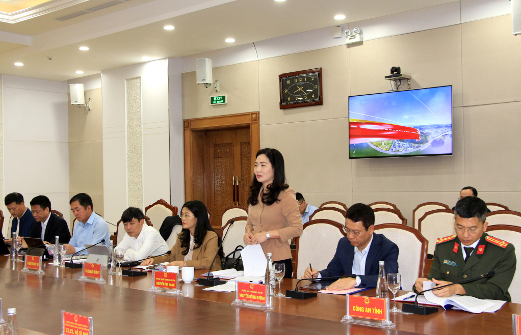 Đồng chí Nguyễn Thị Hạnh, Phó Chủ tịch UBND tỉnh, phát biểu tại tọa đàm.