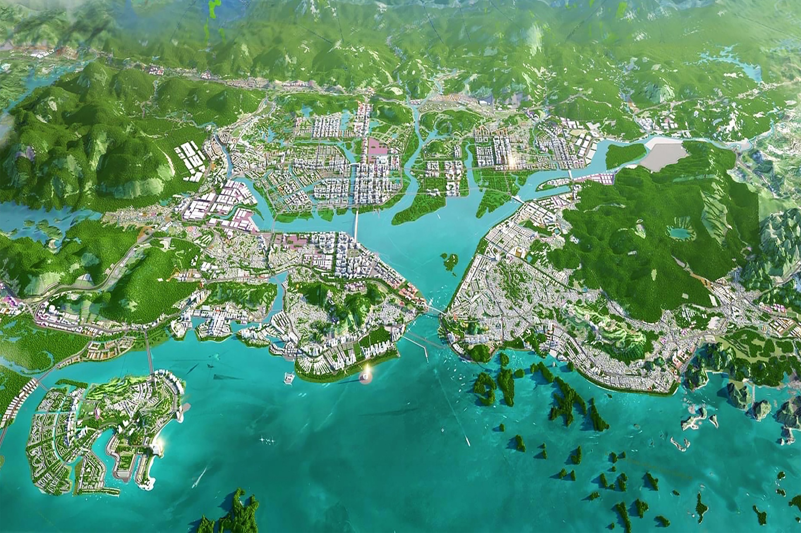 Định hướng quy hoạch phát triển đô thị trung tâm TP Hạ Long tầm nhìn 2040 - Vịnh Cửa Lục làm trung tâm kết nối.