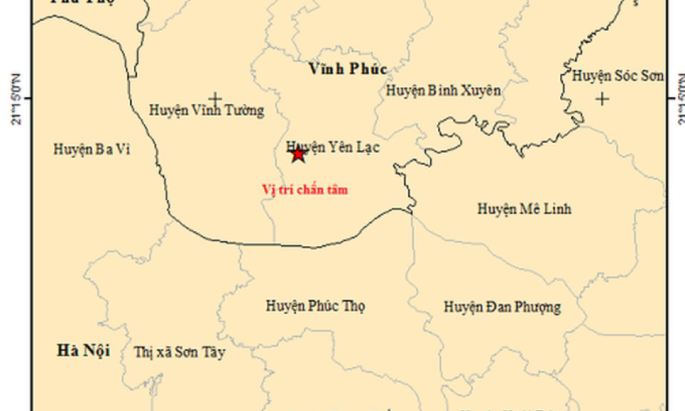 Sáng nay xảy ra động đất gần Hà Nội