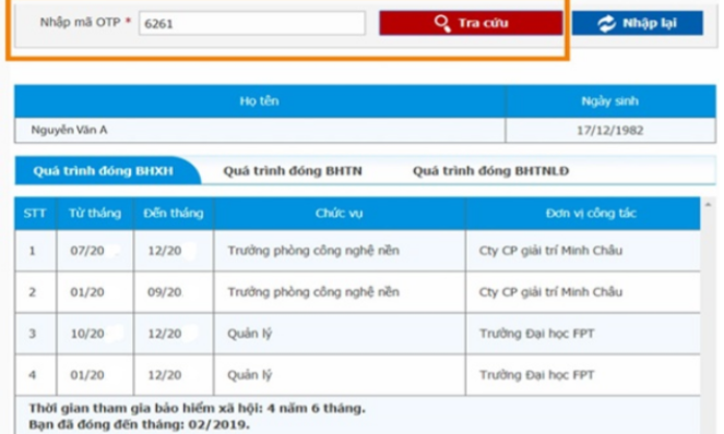 Tra cứu toàn bộ quá trình tham gia đóng BHXH