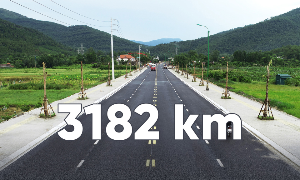 3.182 km - là tổng chiều dài đường bộ mà tỉnh Quảng Ninh đã đầu tư xây dựng từ năm 2010 đến nay