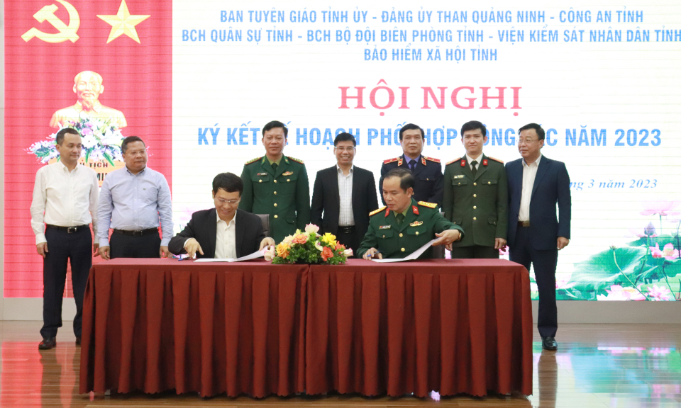 Ban Tuyên giáo Tỉnh ủy ký kết chương trình phối hợp với 6 cơ quan, đơn vị