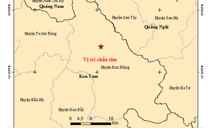 Động đất tiếp tục ở Kon Tum, 36 trận xảy ra trong 22 ngày