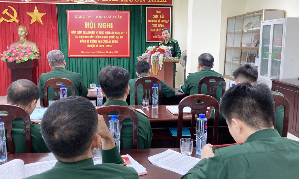 Đảng uỷ Phòng Hậu cần (BĐBP tỉnh) tổ chức hội nghị kiểm điểm giữa nhiệm kỳ