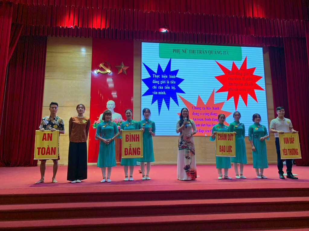 Hội viên phụ nữ trên địa bàn huyện Hải Hà tham gia Hội thi Kỹ năng ứng phó với bạo lực giới do Hội LHPN tỉnh tổ chức.