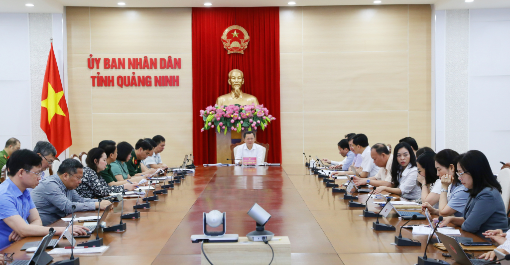 Quang cảnh hội nghị tại điểm cầu tỉnh Quảng Ninh