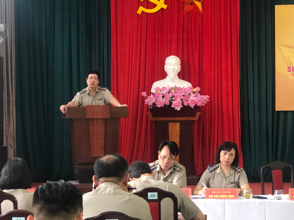 Đồng chí Đinh Khắc Khang, Cục trưởng Cục THADS, phát biểu tại hội nghị.