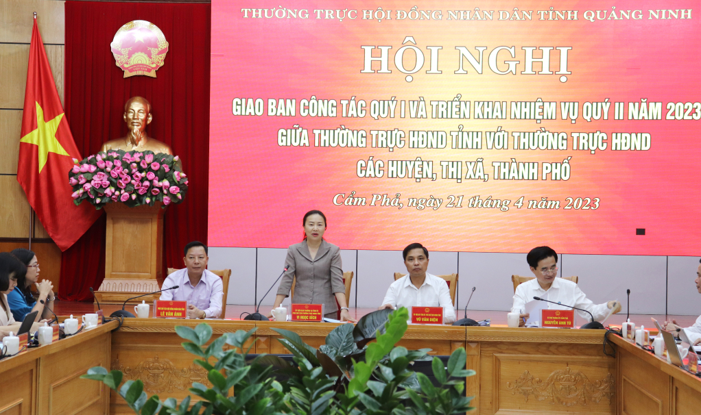 Đồng chí Vi Ngọc Bích, Phó Chủ tịch Thường trực HĐND tỉnh kết luận hội nghị.