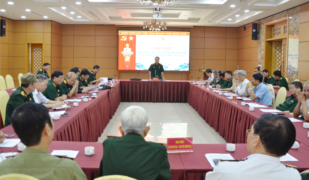 Hội CCB tỉnh gặp mặt các ban liên lạc, hội truyền thống CCB các đơn vị quân đội cấp tỉnh, tháng 4/2023.