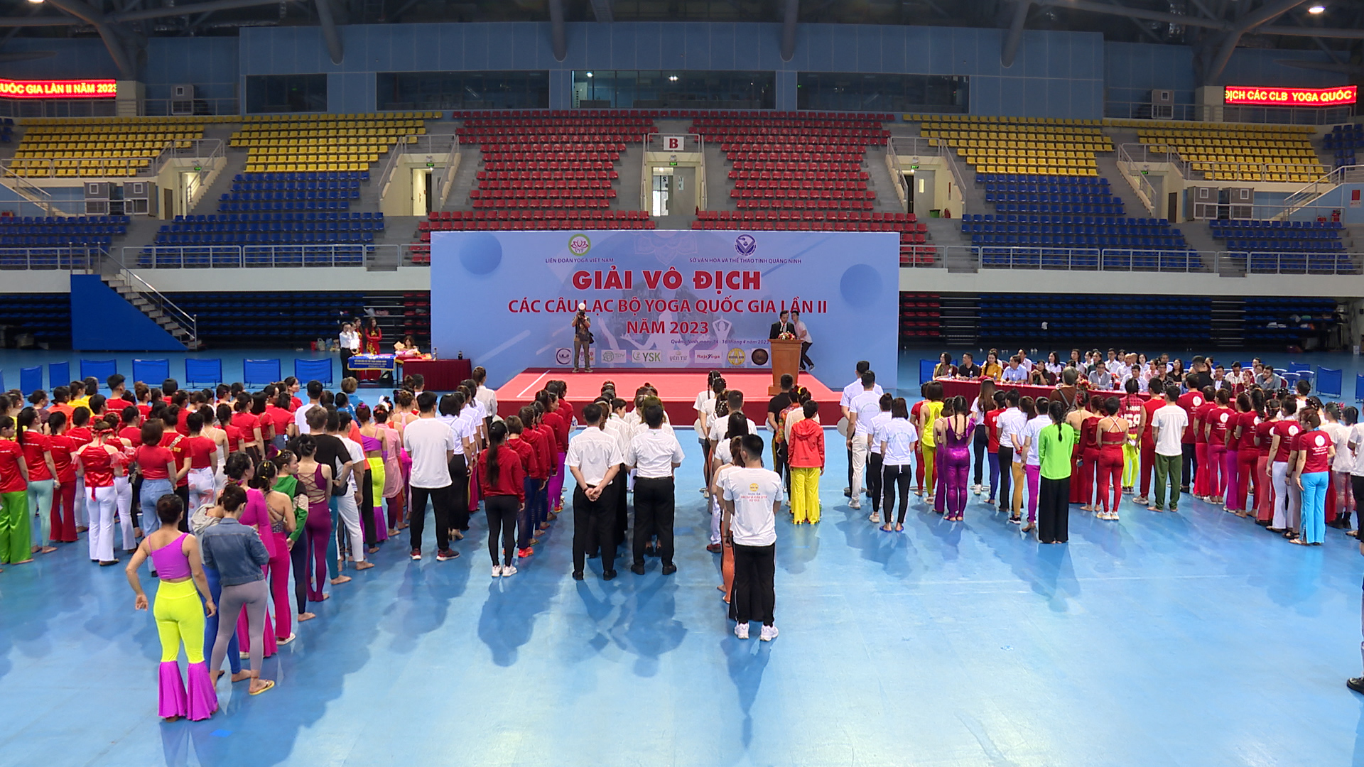 Quang cảnh Lễ khai mạc Giải Vô địch các CLB Yoga quốc gia lần II năm 2023