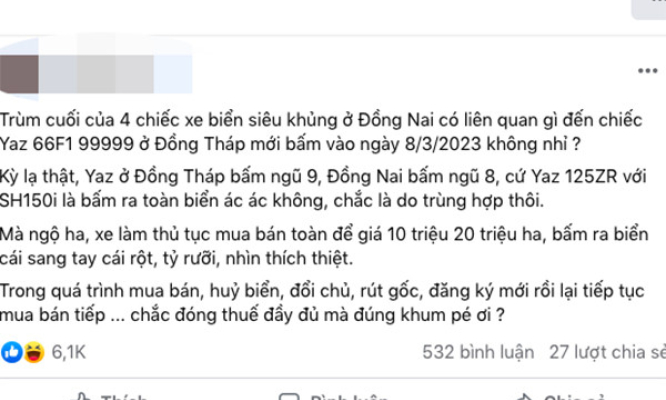 Kiểm tra thông tin 4 biển số đẹp được bấm cùng 1 ngày ở Đồng Tháp